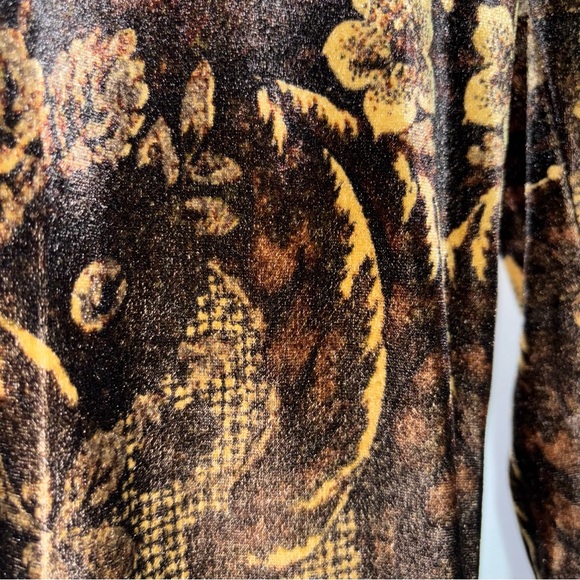 FREE PEOPLE Maura Velvet Paisley Printed Flare Leg Pull On Pants - Picture 3 of 7